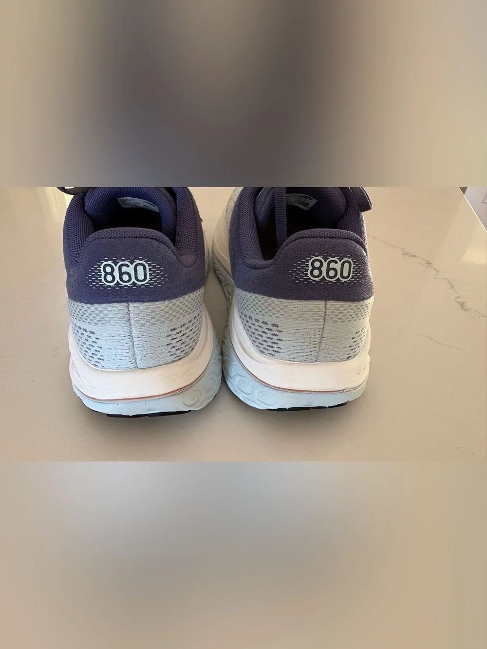 New Balance Women’s Running Sneakers - Light Blue, Navy & Coral Accents.